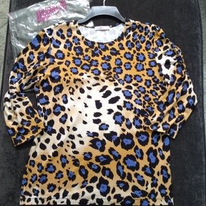 Leggiadro leopard print 3/4 sleeve blouse